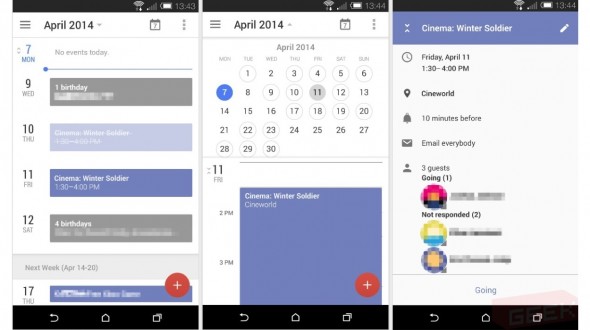 Nový Google Kalendář pro Android – unikají snímky obrazovek