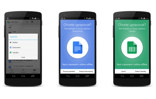 Disk Google aktualizován – vyžaduje nové aplikace Tabulky a Dokumenty