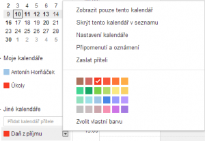 Google Kalendář - daně