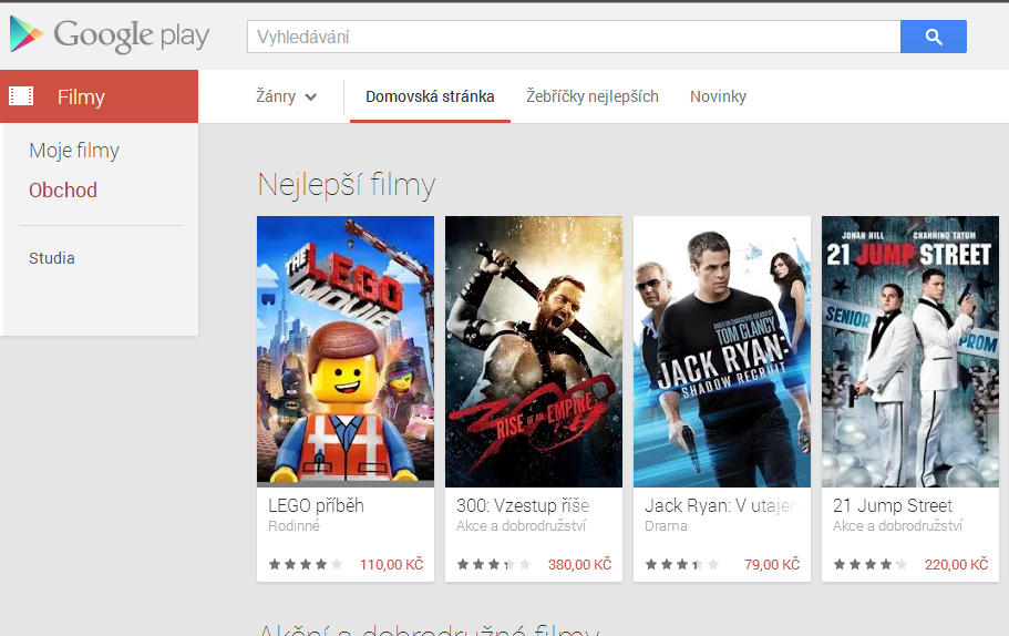 Google Play Filmy už i v České republice a na Slovensku