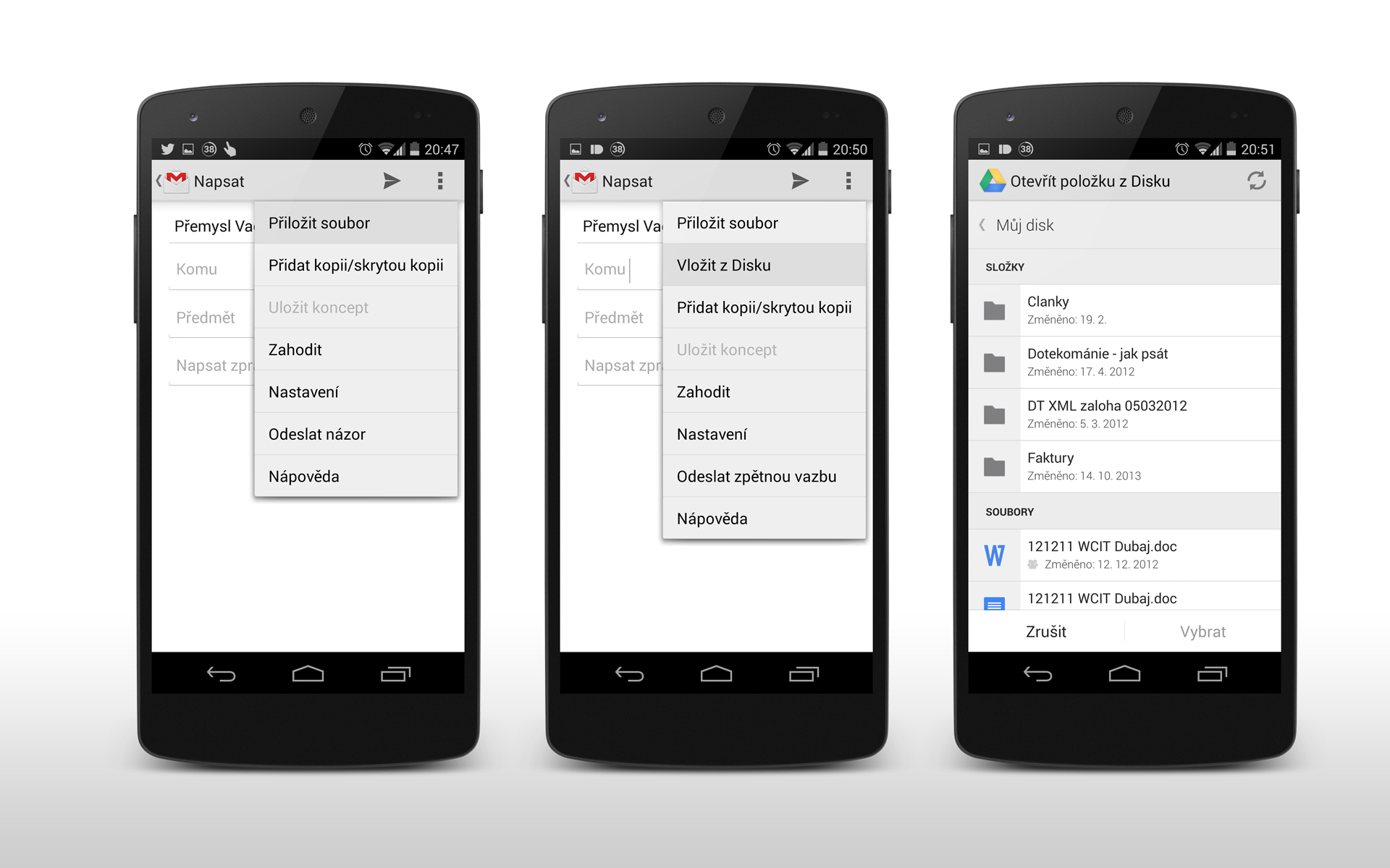 Gmail pro Android získává hlubší integraci Google Disku