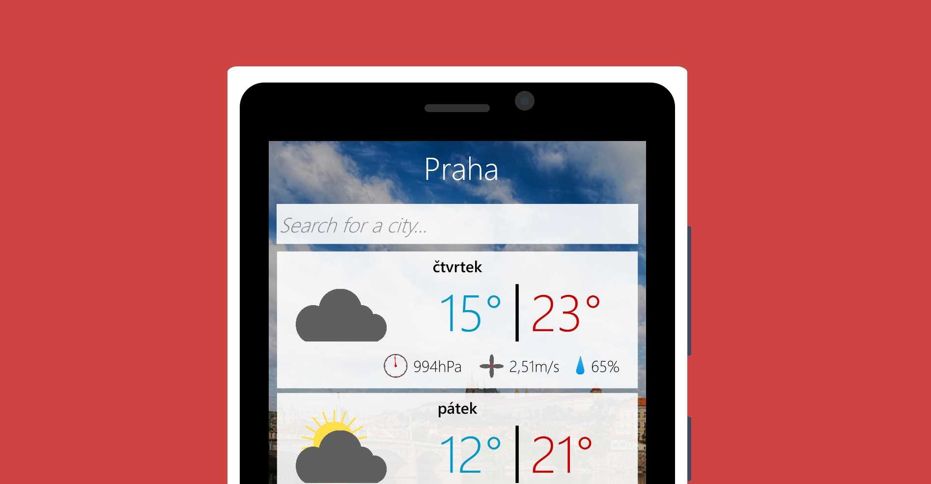 Vyzkoušejte Sunshine, novou českou předpověď počasí pro Windows Phone