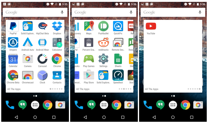 Google Now Launcher – horizontální nebo vertikální seznam aplikací? [Android M]