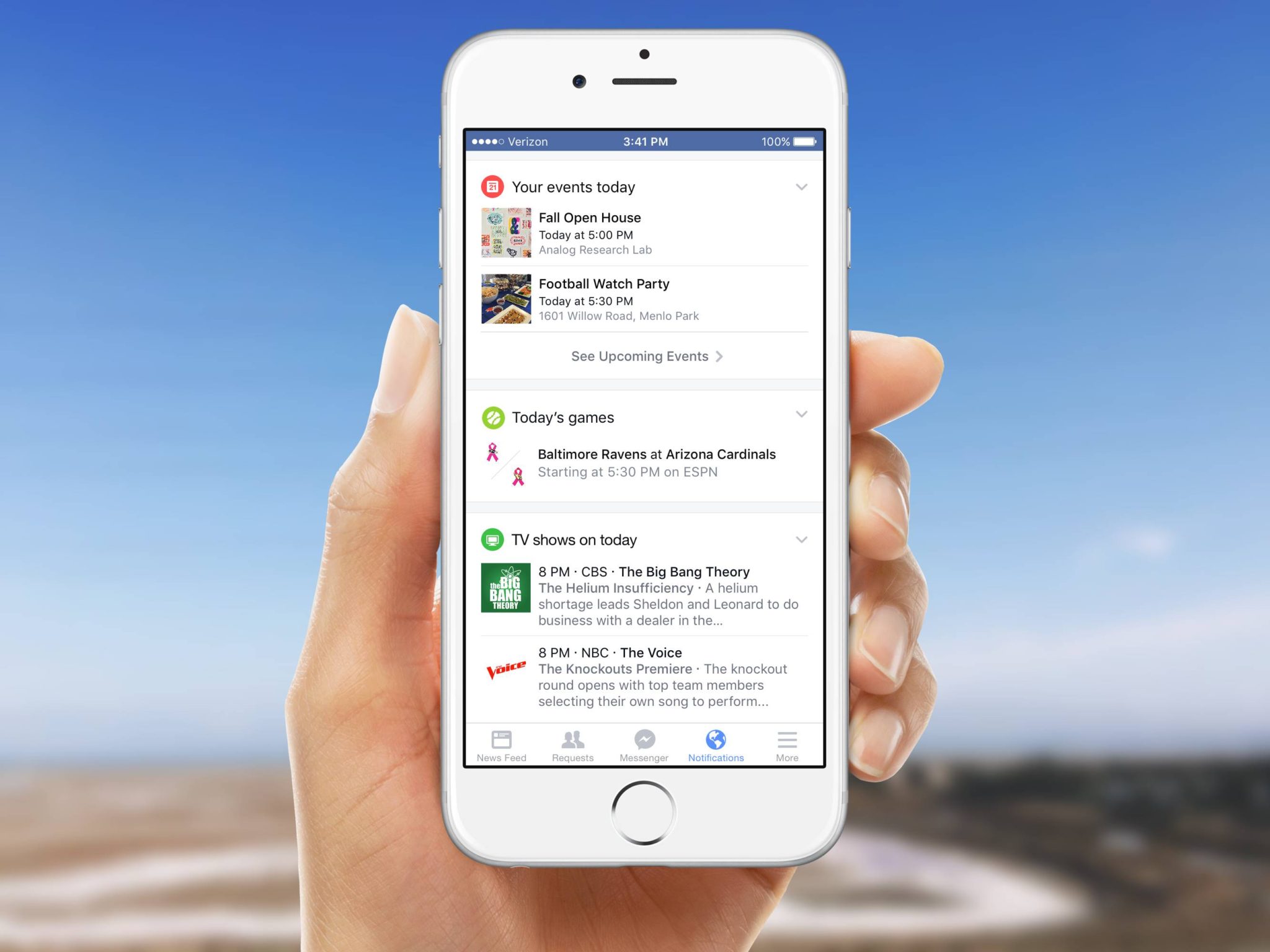 Facebook mění Notifikační centrum v aplikaci