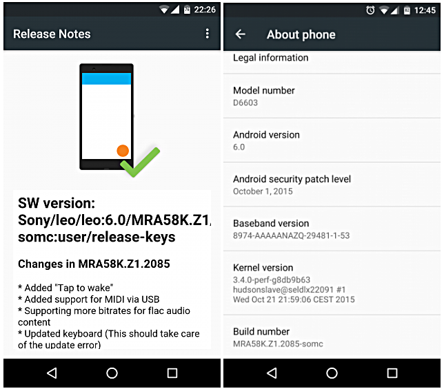 První OTA aktualizace Android Marshmallow pro Sony zařízení je venku