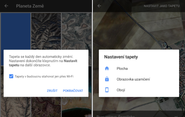 Google Tapety – nová aplikace v Obchodě Play