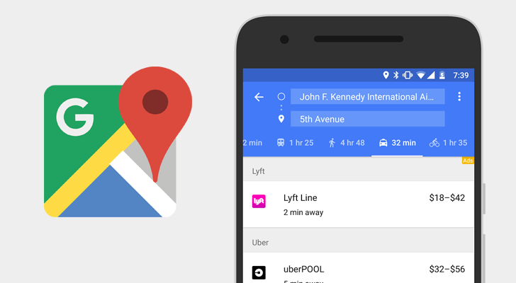 Google Mapy plně integrovaly služby společností Uber a Lyft