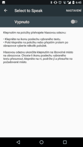 Google TalkBack přichází s výběrem pro čtení