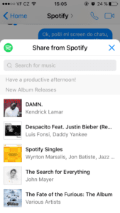 Spotify oficiálně představilo novou funkci pro Messenger