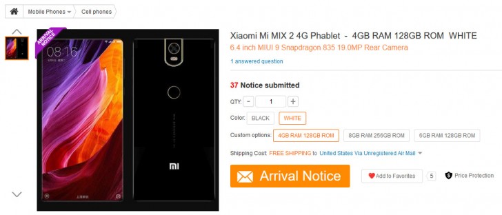 Xiaomi Mi Mix 2 – odhalen u čínského prodejce?
