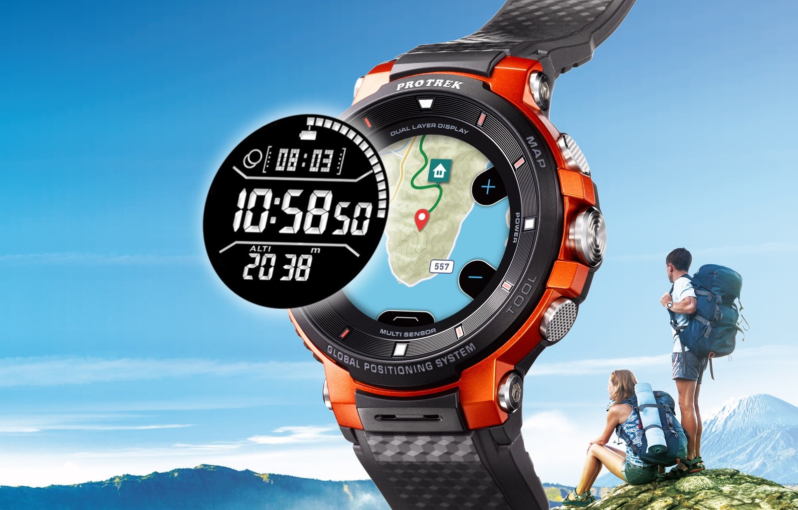 Casio představilo hodinky WSD-F30 s Wear OS, dvojitým displejem a měsíční výdrží