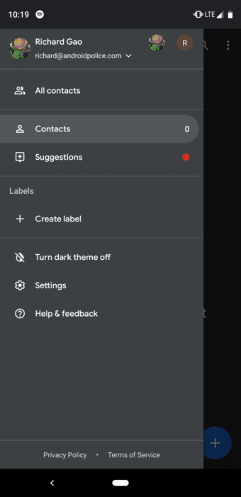 Google Kontakty získávají gesto na přepínání účtů [aktualizováno]