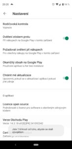 Obchod Play má nové vývojářské nastavení