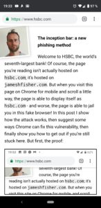 Chrome pro Android nezabrání phishingovému útoku s využitím „inception bar“