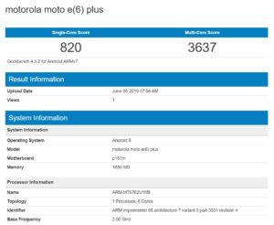 Motorole unikl model Moto E6 Plus