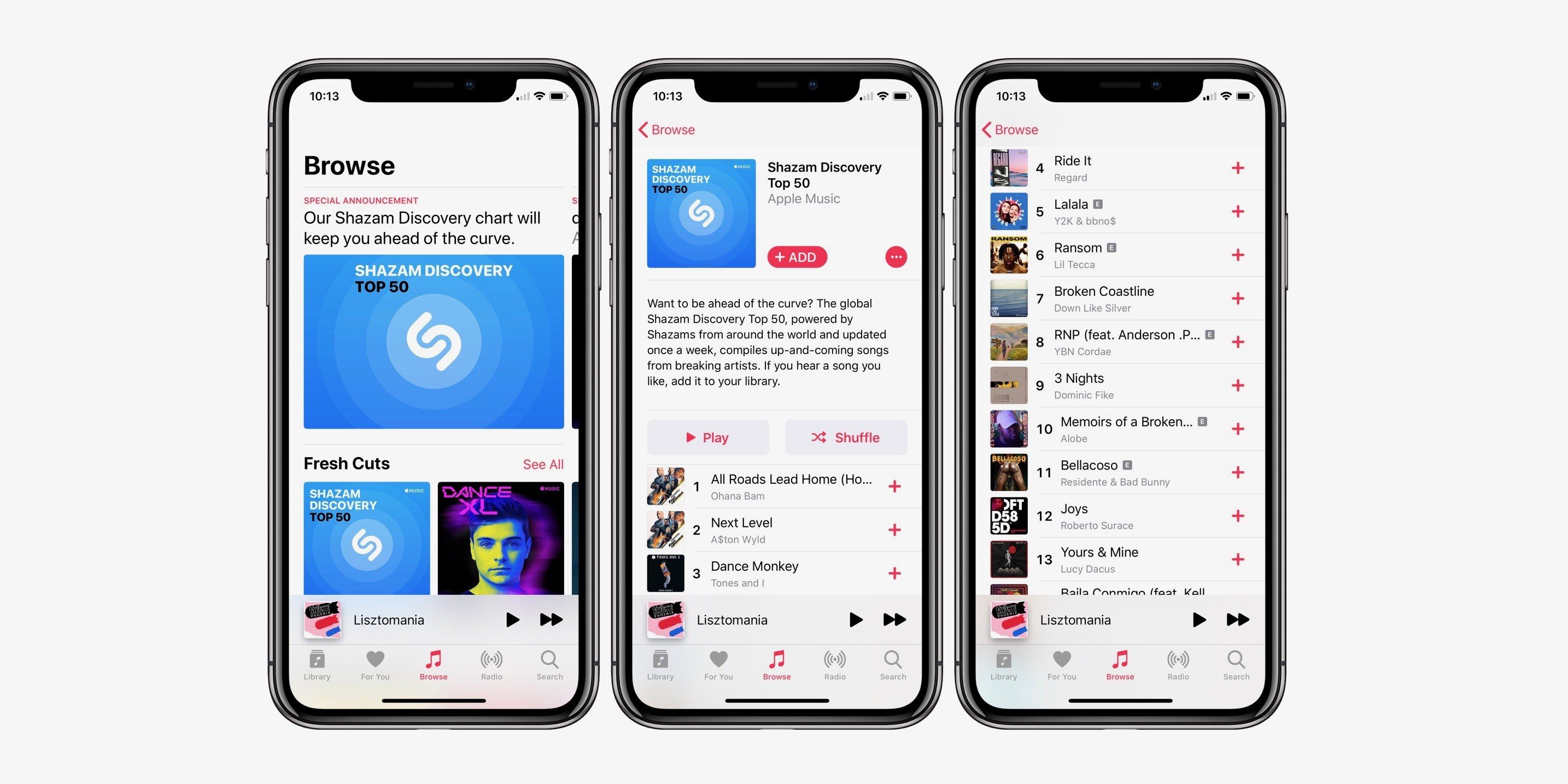 Apple Music nově nabízí playlist Shazam Discovery