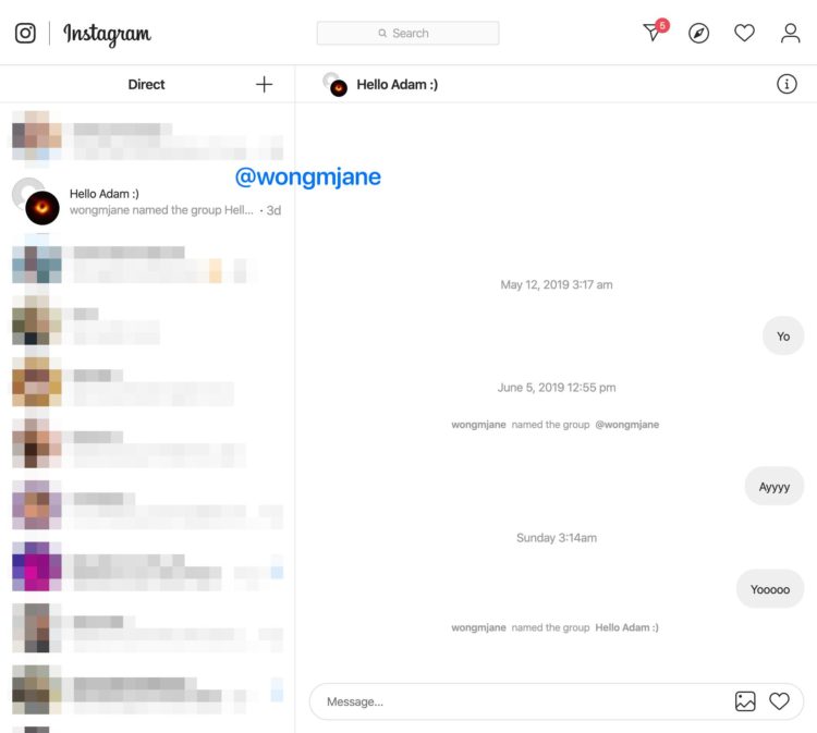 Instagram zprávy zamíří na web