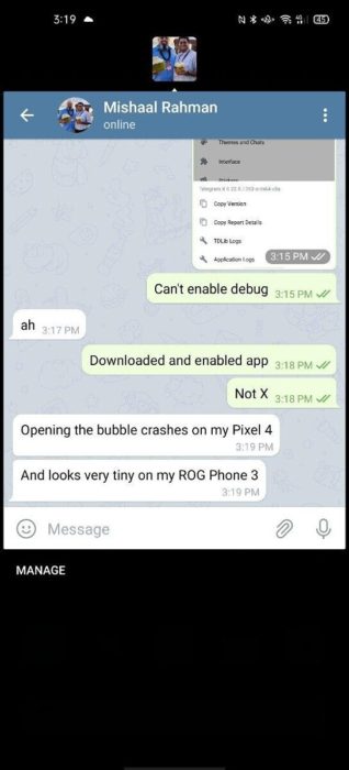 Telegram chat bubbles OPPO Find X2 Pro Android 10 1 545x1200x