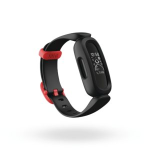 Fitbit Ace 3 Render 3QTR Core Black Sport Red Clock Default Shadow 2000x2000x