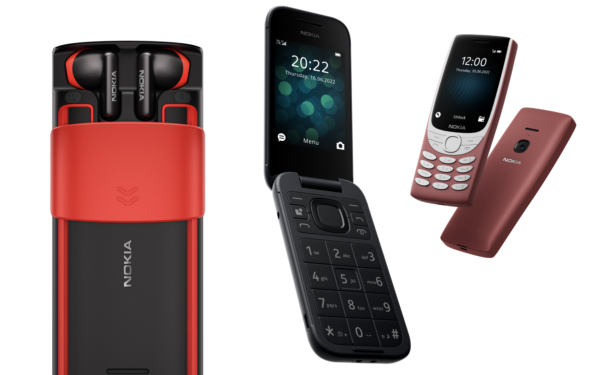 Novinky Nokia 8210 4G, Nokia 2660 Flip a Nokia 5710 XpressAudio