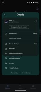 material you account switcher google app 461x1024x