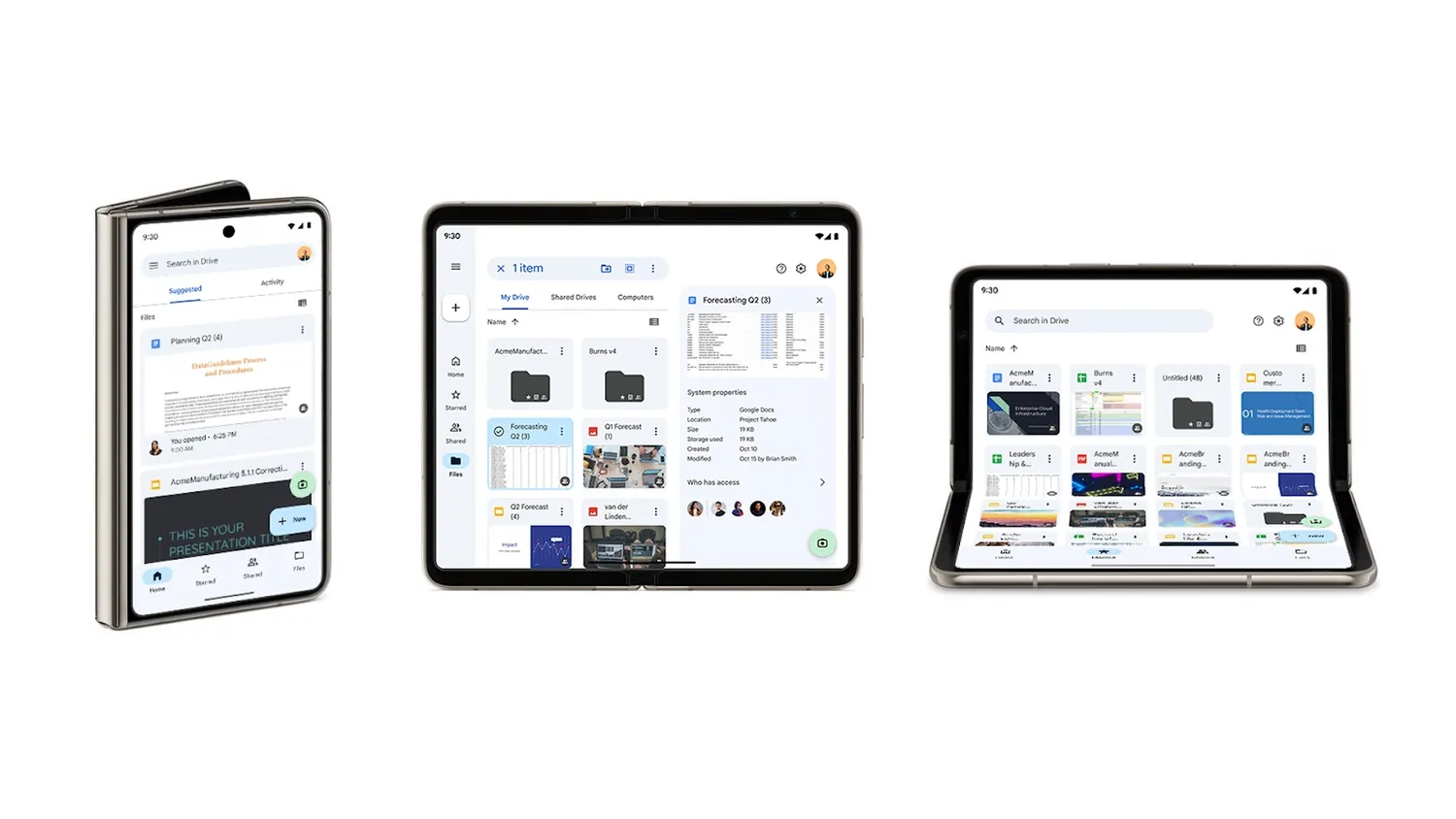 Google Disk přináší lepší použitelnost na tabletech a skládacích telefonech s Androidem