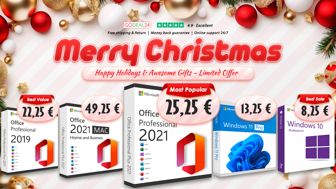 Nepropásněte vánoční nabídku produktů od Microsoftu. Windows 11 za 13,25 EUR nebo Office 2021 za 15,05 EUR [komerční článek]