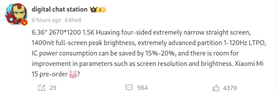 Xiaomi 15 900x307x