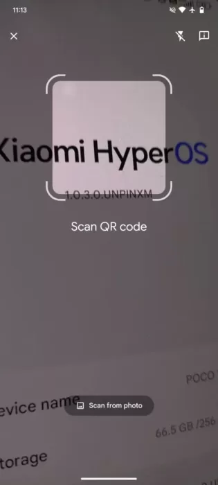 Screenshot showing the old QR code scanner UI on Android 486w 1080hjpg 486x1080x QR skener