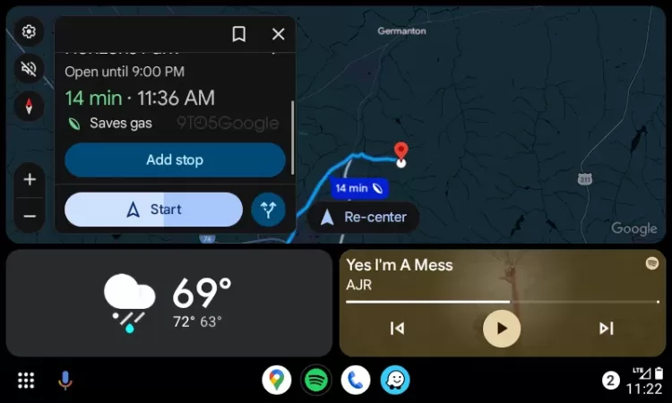 google maps android auto add stop 1 800x480x