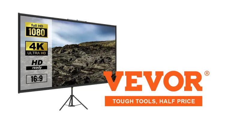 VEVOR Tripod Projector Screen – 100palcové domácí kino, které vezmete kamkoliv