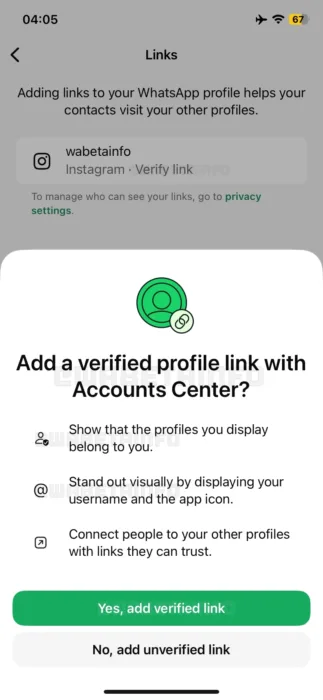 1754920672 wa instagram profile link verification feature ios 828x1792x