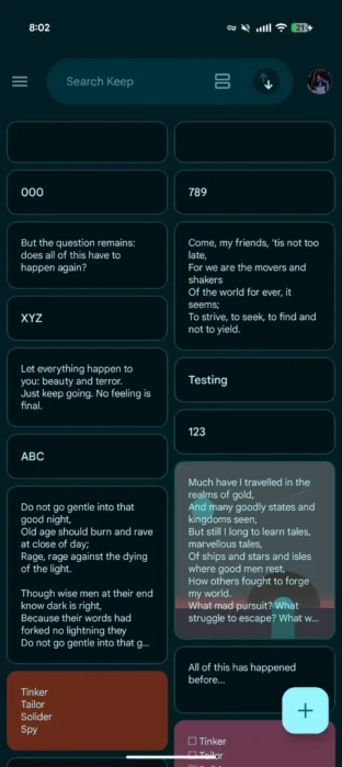 Google Keep sort Android 2 1080x2424x