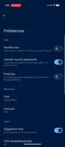 Gboard Font size settings 1 1080x2424x