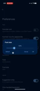Gboard Font size settings 2 1080x2424x