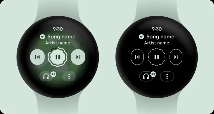 Wear OS 6 AOD media controls 1350x720x