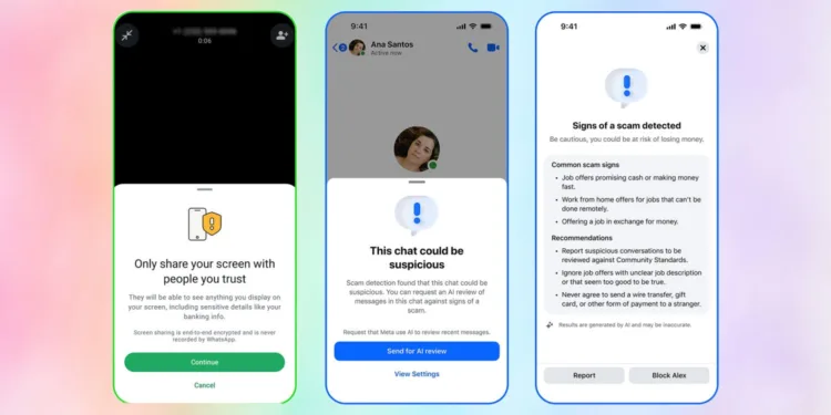 WhatsApp will now warn scam victims against screen sharing bank details 1500x750x