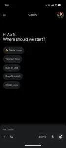 Gemini homepage redesign Nov 2025 dark 1280x2856x