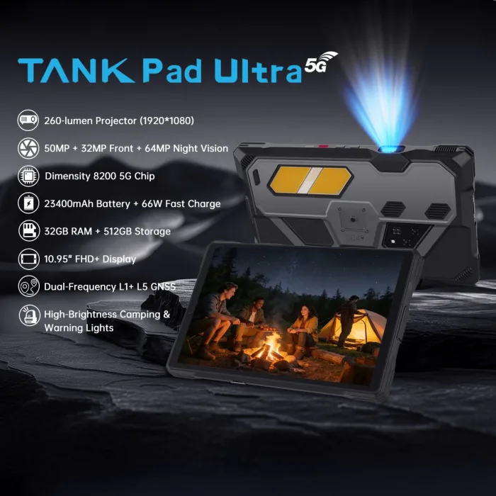 Nový tablet 8849 TANK Pad Ultra láká nejen na zabudovaný projektor