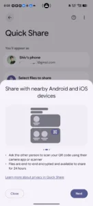Android Quick Share QR Code iPhone2 jpg