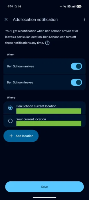 Find Hub location notifications 2