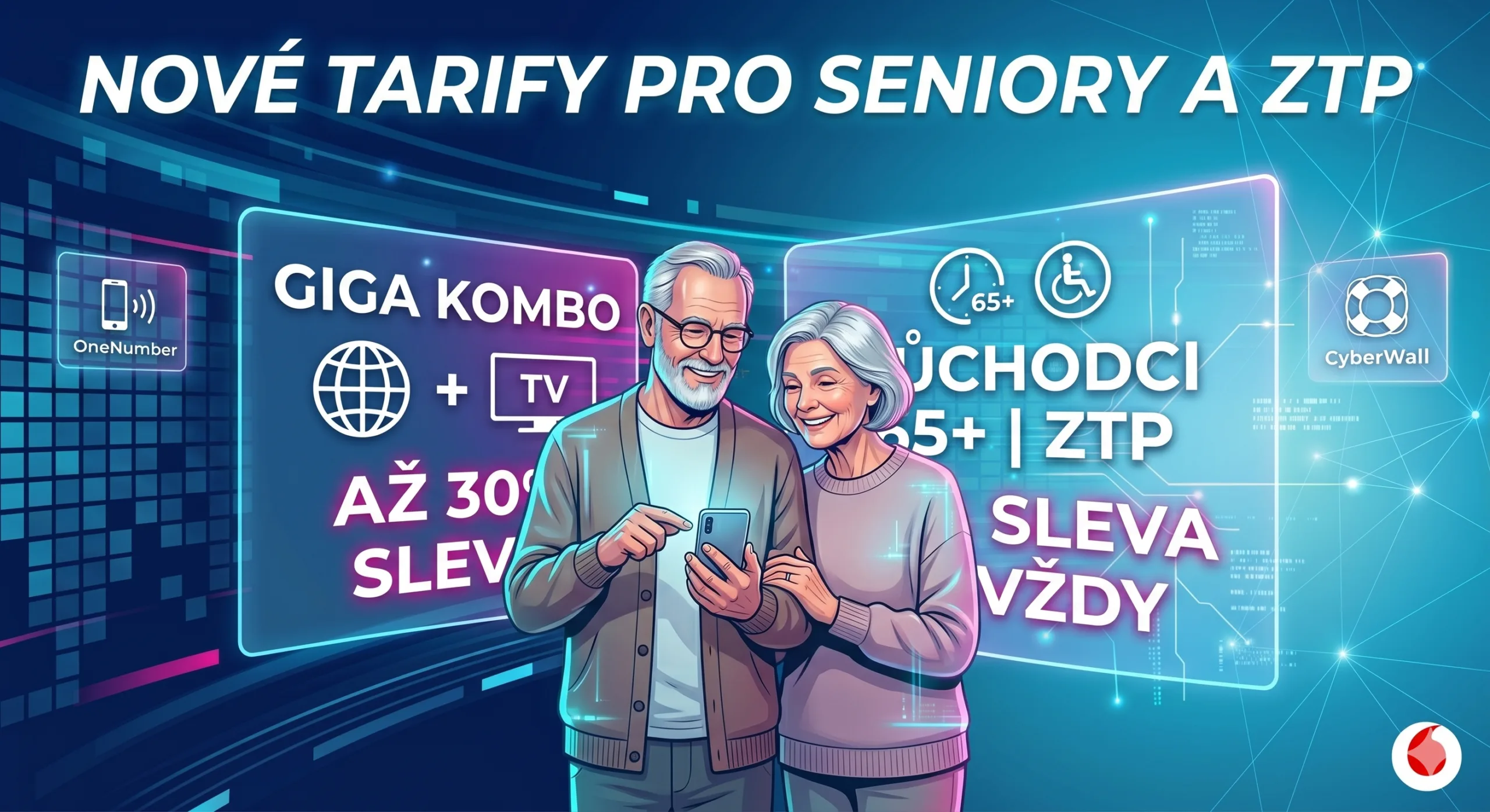 Vodafone sjednocuje nabídku pro osoby starší 65 let i lidi se zvláštními potřebami. Přináší širší výběr tarifů i dlouhodobé slevy