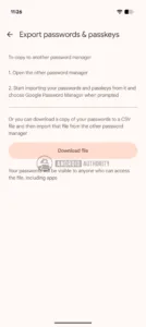 Google Password Manager export passkeys watermarked jpg