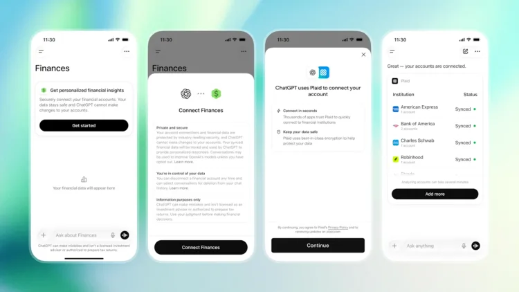 OAI ChatGPT Personal Finances Connecting accounts 16x9