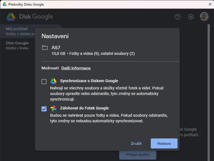 Předvolby Disku Google 08 05 2026 9 29 51