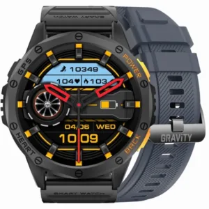 men s smartwatch gravity gt24 1 on a rubber strap 22mm width
