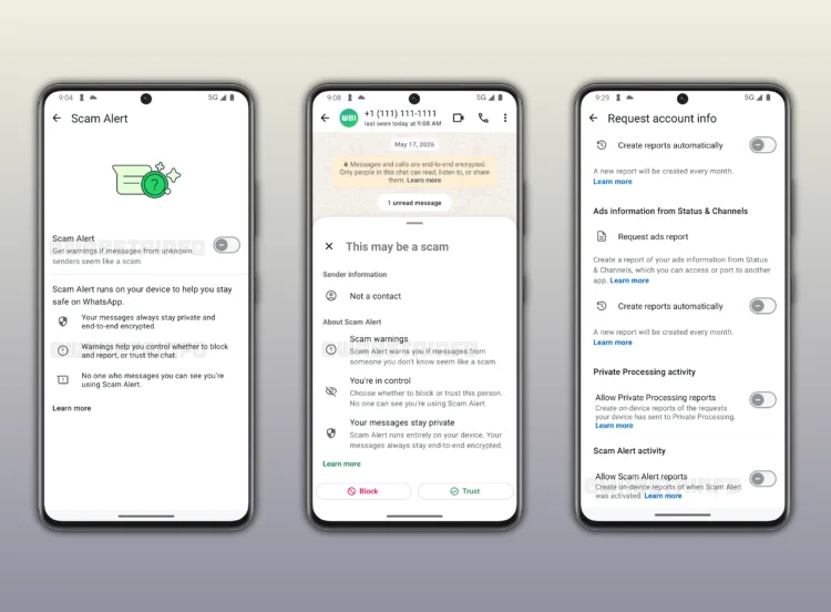 WA NEW SCAM ALERT FEATURE ANDROID