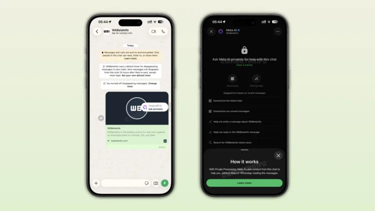 whatsapp side chat