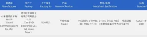 Xiaomi Pad 9 3C certifikace